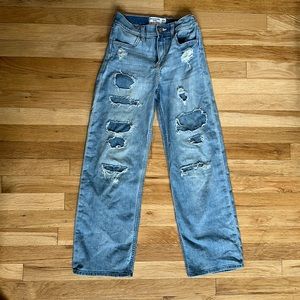 🧡 **4 for $24** Abercrombie Kids Lt/Med Wash High Rise Wide Leg - sz 11/12